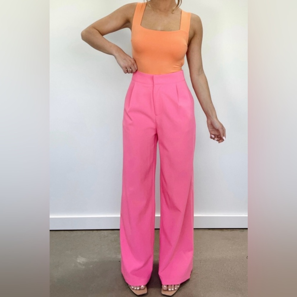Pink Wide-Leg Women's Trousers